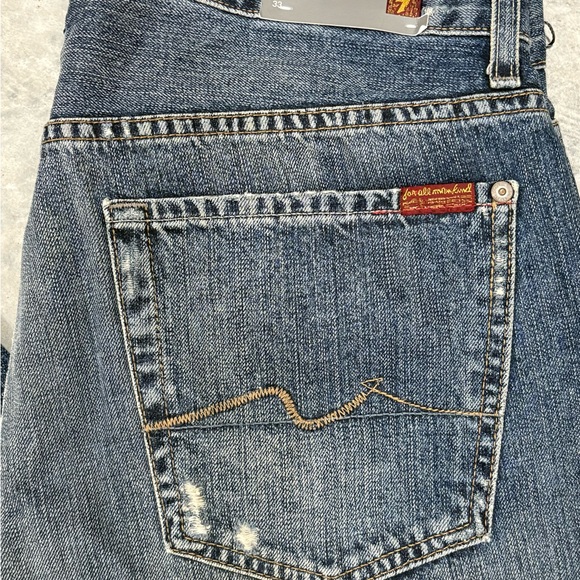 7 For All Mankind Relaxed Fit Blue Jeans - Picture 2 of 5